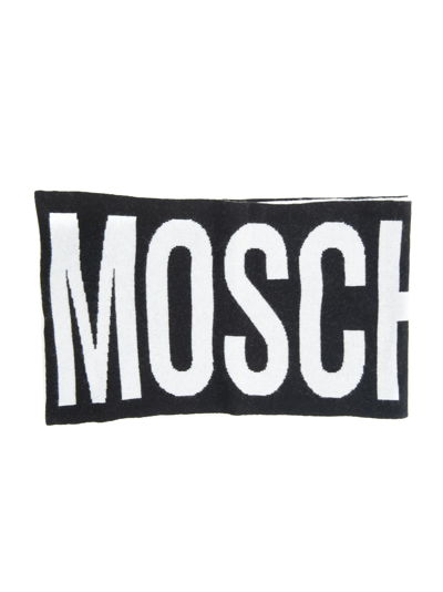 Shop Moschino Scarf In Black/white