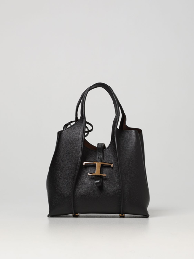 Tod's Hammered Leather Bag In Black