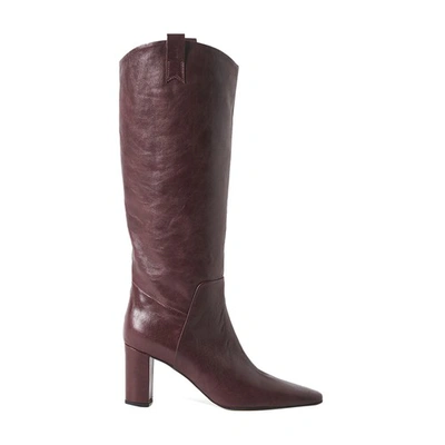 Shop Momoní Falco Boots In Glacé Leather In Chianti Red
