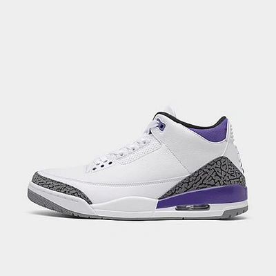 Shop Nike Jordan Air Retro 3 Basketball Shoes In White/black/dark Iris/cement Grey