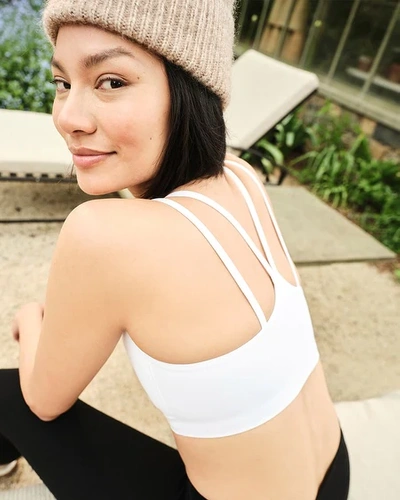 Shop Soma Women's Longline Yoga Bra In White Size Medium |