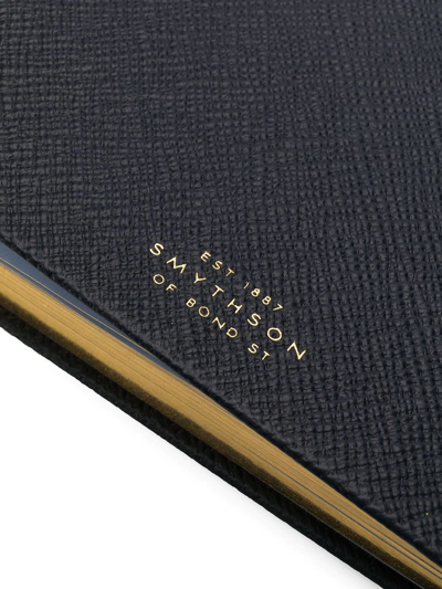 Smythson Logo Embossed Notepad In Blue