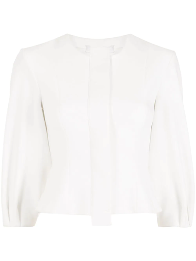 Shop Gloria Coelho Three-quarter Length Sleeve Cardigan In White