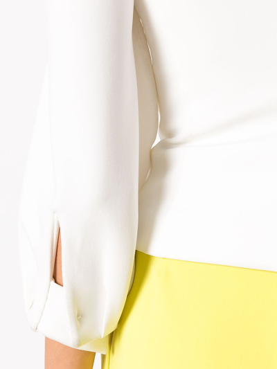 Shop Gloria Coelho Three-quarter Length Sleeve Cardigan In White