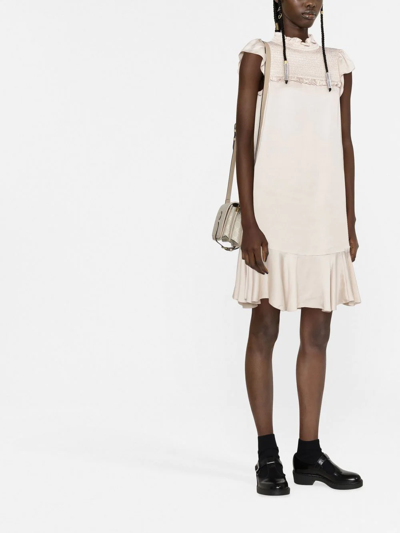 Shop See By Chloé Ruffled Cocktail Dress In Nude