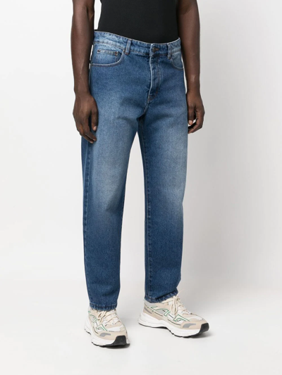 Shop Ami Alexandre Mattiussi Straight Fit Denim Jeans In Blue