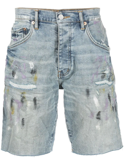 Amiri Paint-splatter effect denim shorts, Men's Clothing