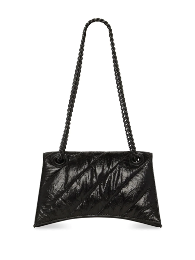 Shop Balenciaga Small Crush Chain-strap Shoulder Bag In Black