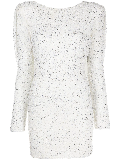 Retroféte Mertzi Sequin-embellished Mini Dress In White