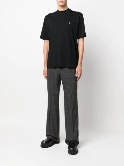 Etudes Studio Logo-embroidered Oversize T-shirt In Schwarz