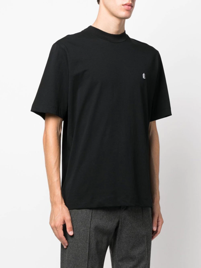 Shop Etudes Studio Logo-embroidered Oversize T-shirt In Schwarz