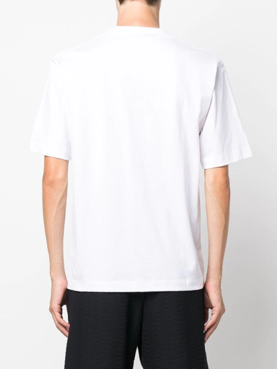 Shop Etudes Studio Logo-embroidered Oversize T-shirt In Weiss