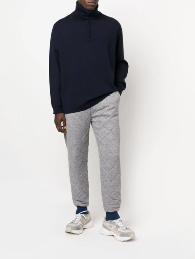 Viktor & Rolf Diamond-quilted Track Pants In Grey