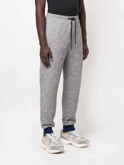 Shop Viktor & Rolf Diamond-quilted Track Pants In Grey