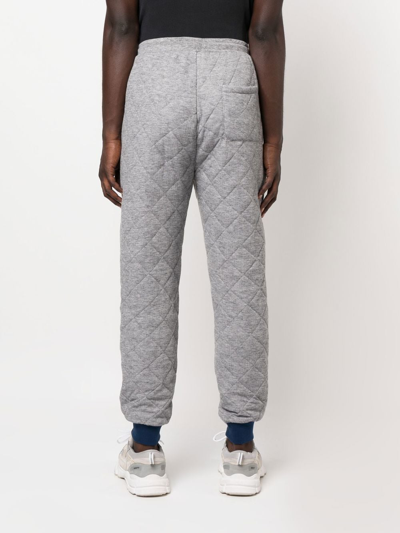 Shop Viktor & Rolf Diamond-quilted Track Pants In Grey