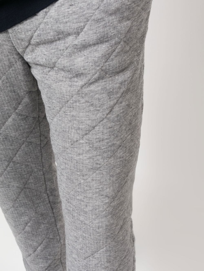 Shop Viktor & Rolf Diamond-quilted Track Pants In Grey