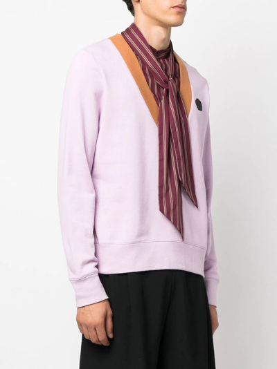 Shop Viktor & Rolf Detachable Bow Detail Layered Sweater In Pink