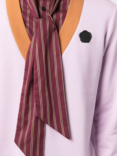 Shop Viktor & Rolf Detachable Bow Detail Layered Sweater In Pink