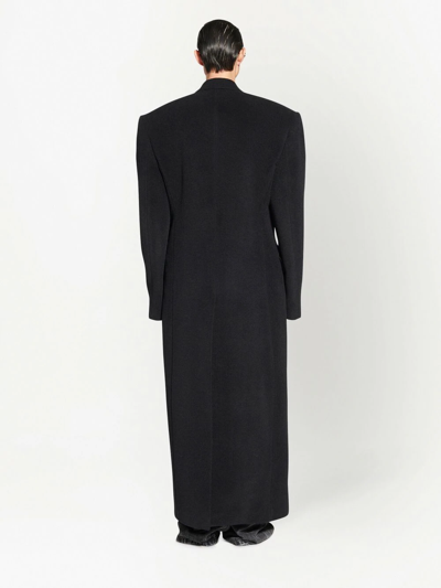 Shop Balenciaga Oversize Double Breasted Coat In Black