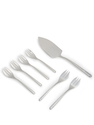 Shop Sambonet Linear Cake Set (6-person Setting) In Silber