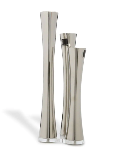 Sambonet Bamboo Three-lights Candelabra In Silber