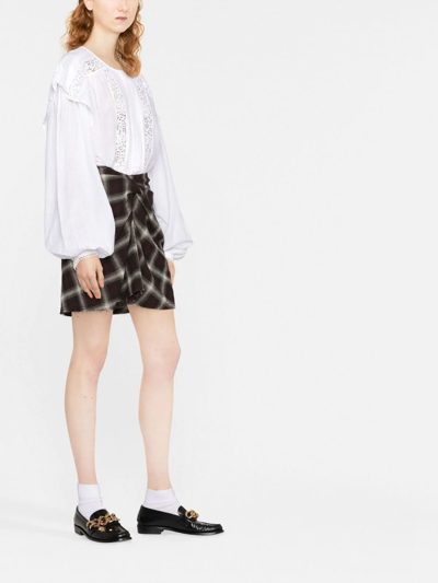 Isabel Marant Étoile Georgina Lace-insert Cotton-blend Gauze Blouse In Weiss