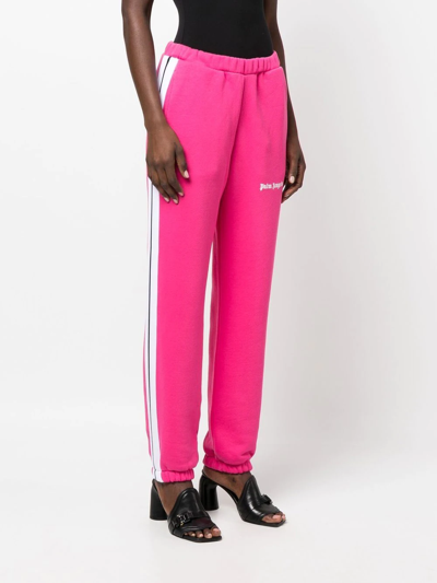 Shop Palm Angels Logo-print Cotton Track Pants In Rosa