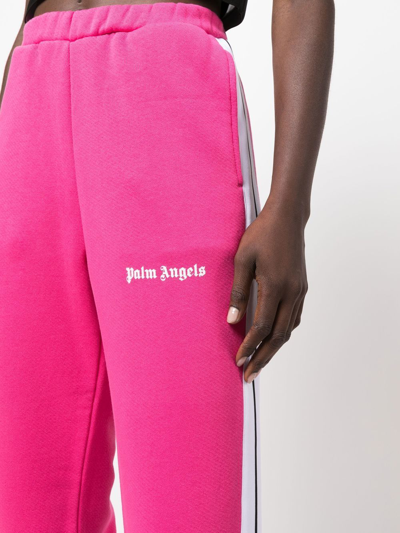 Shop Palm Angels Logo-print Cotton Track Pants In Rosa