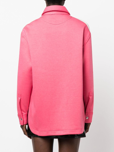 Palm Angels Logo-print Striped Shirt In Rosa