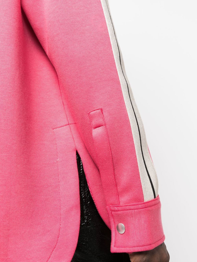 Palm Angels Logo-print Striped Shirt In Rosa