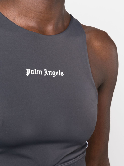 Palm Angels Logo-print Compression Top In Grau