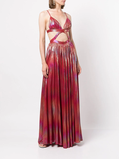 Shop Retroféte Jett Rainbow-effect Maxi Dress In Pink