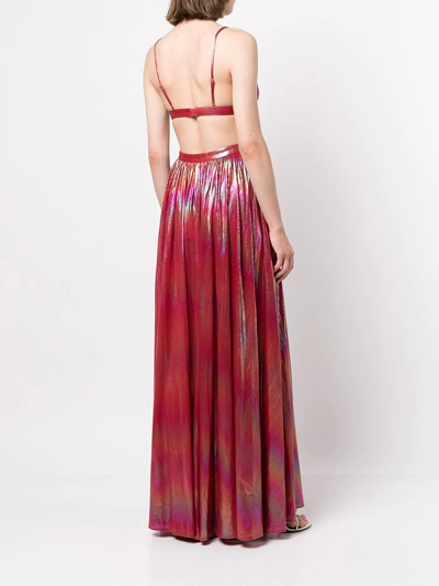 Shop Retroféte Jett Rainbow-effect Maxi Dress In Pink