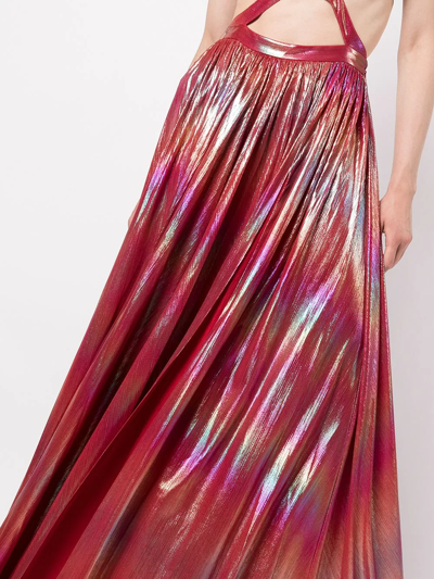 Shop Retroféte Jett Rainbow-effect Maxi Dress In Pink