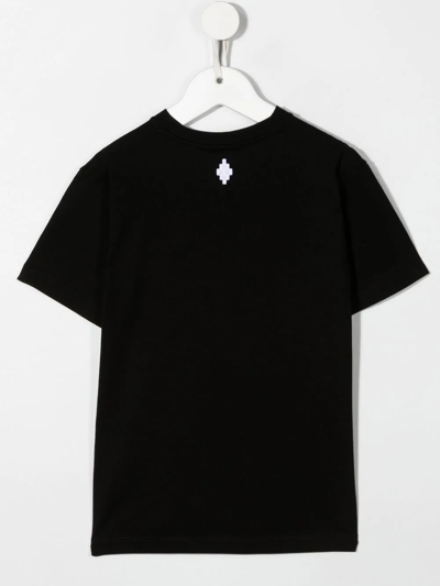 Shop Marcelo Burlon County Of Milan Feather-print Short-sleeve T-shirt In Schwarz