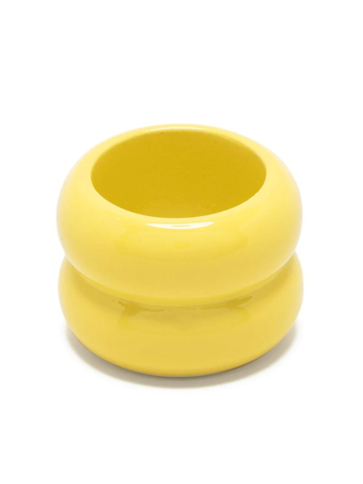 Shop Uncommon Matters Breve Lacquered-finish Ring In Yellow