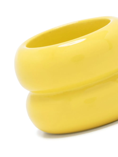 Shop Uncommon Matters Breve Lacquered-finish Ring In Yellow