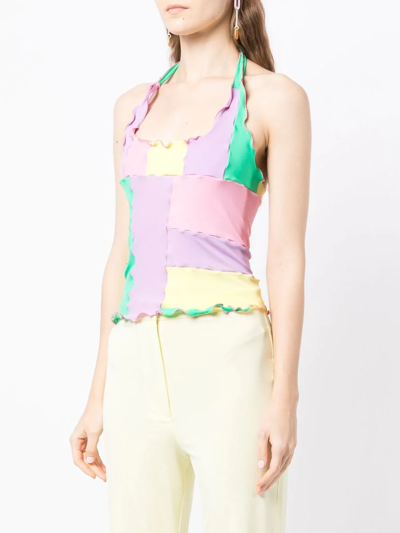 Sherris Colour-block Halterneck Top In Mehrfarbig