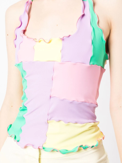 Sherris Colour-block Halterneck Top In Mehrfarbig