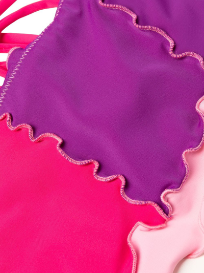 Sherris Ruffle Pink Panelled Bikini In Pink