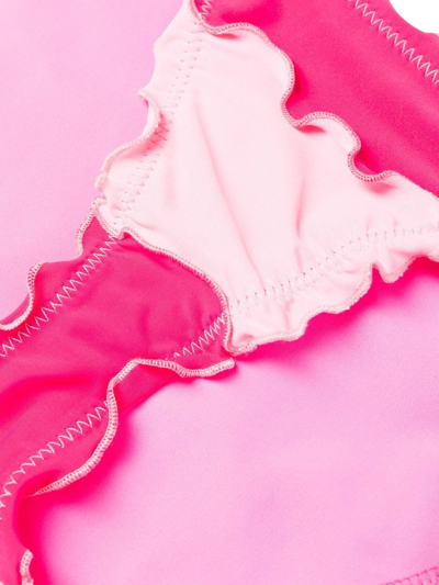 Sherris Ruffle Pink Panelled Bikini In Pink