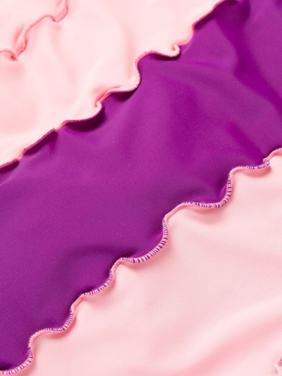 Sherris Ruffled Colour-block Swimsuit In Rosa
