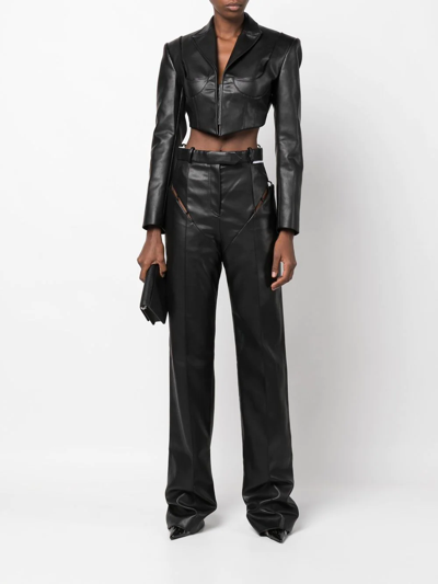 Shop Aleksandre Akhalkatsishvili Cut-out Faux-leather Pants In Black