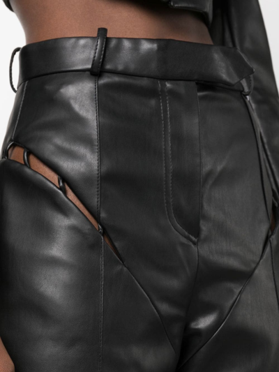 Shop Aleksandre Akhalkatsishvili Cut-out Faux-leather Pants In Black