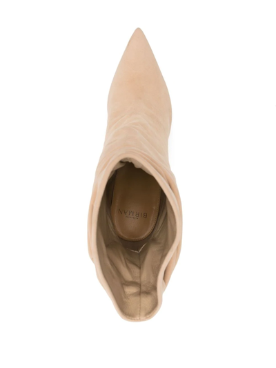 Alexandre Birman Gathered Leather Boots In Nude