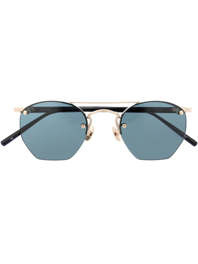 Shop Matsuda Rimless Blue-tinted Sunglasses In Blau