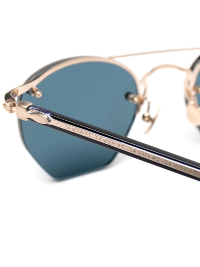 Shop Matsuda Rimless Blue-tinted Sunglasses In Blau