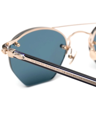 Matsuda Rimless Blue-tinted Sunglasses In Blau