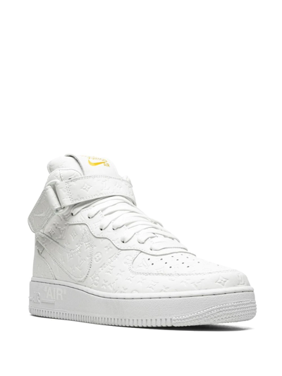 Nike X Louis Vuitton Air Force 1 Mid Sneakers In White
