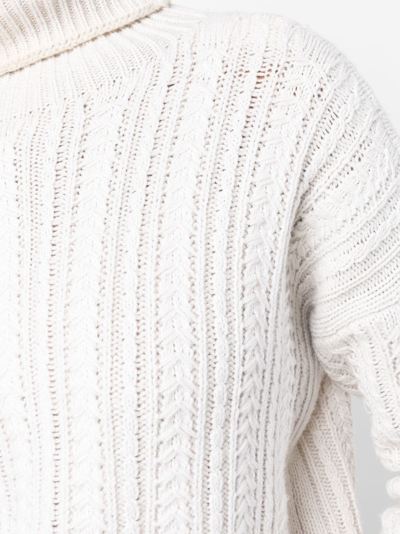 Eleventy Ribbed-knit Roll-neck Jumper In White